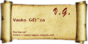 Vasko Géza névjegykártya