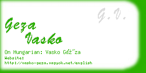geza vasko business card